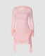 Rose-Detail Stretch-Blend Mini Dress with Polyester Fabric