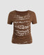 Distressed Polyester T-Shirt with Cutout Details