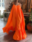 V-Neck A-Line Maxi Dress with Strap Details
