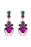 Cutout Drop Earrings with Rhinestone Details