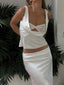 Satin Draped Lace Bralette Top White / S Tops&Tees