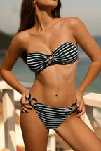 Strapless Polyester Bikini Set with Low Waist