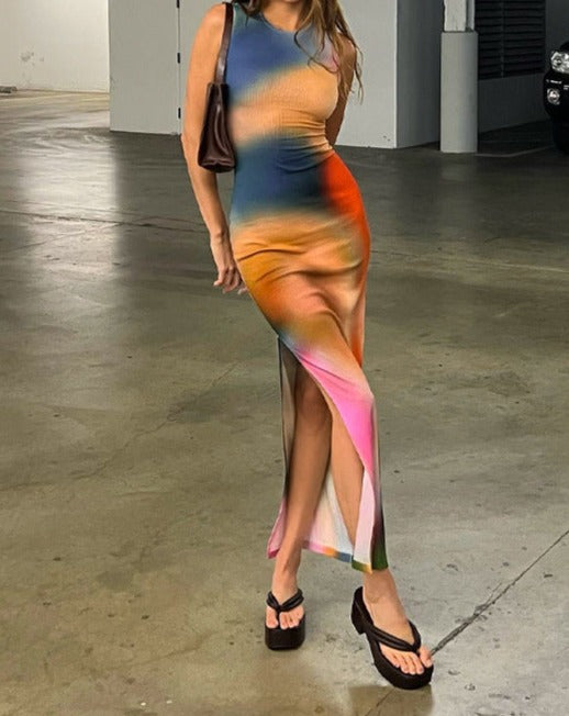 Ombré Maxi Dress with Slit Detail Main image