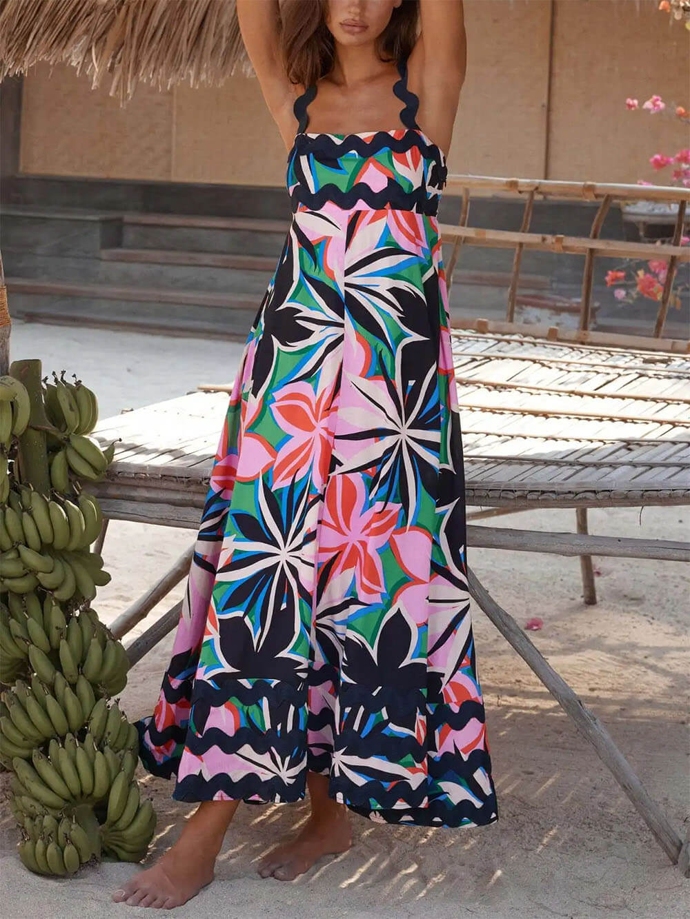 Cami Maxi Dress with Print Details