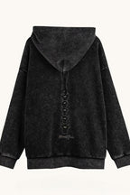 Skull-Graphic Cotton Hoodie with Raglan Sleeves