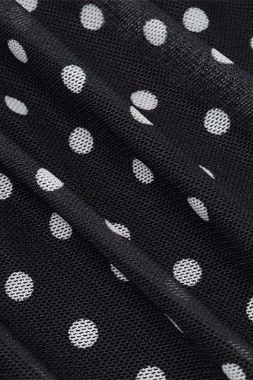 Polka-Dot Lace Maxi Dress with Ruching