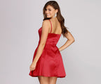 Satin Dress with V-Neckline