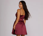 Satin Dress with V-Neckline