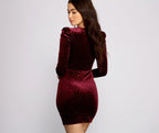 Velvet Mini Dress with Glitter Detail