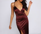 Satin Midi Dress with Lace-Up Details