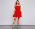 Tulle Dress with Pleats