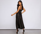 Satin Ruched Slip-Style Dress