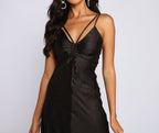 Satin Ruched Slip-Style Dress