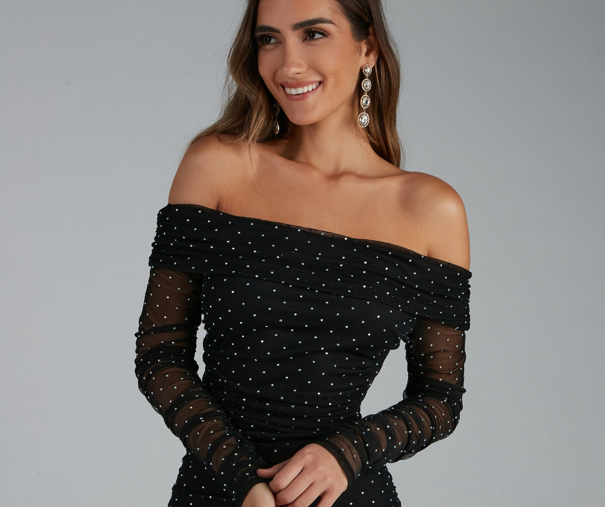 Mesh Ruched Dress with Bodycon Fit