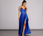 Satin High-Slit Maxi Dress