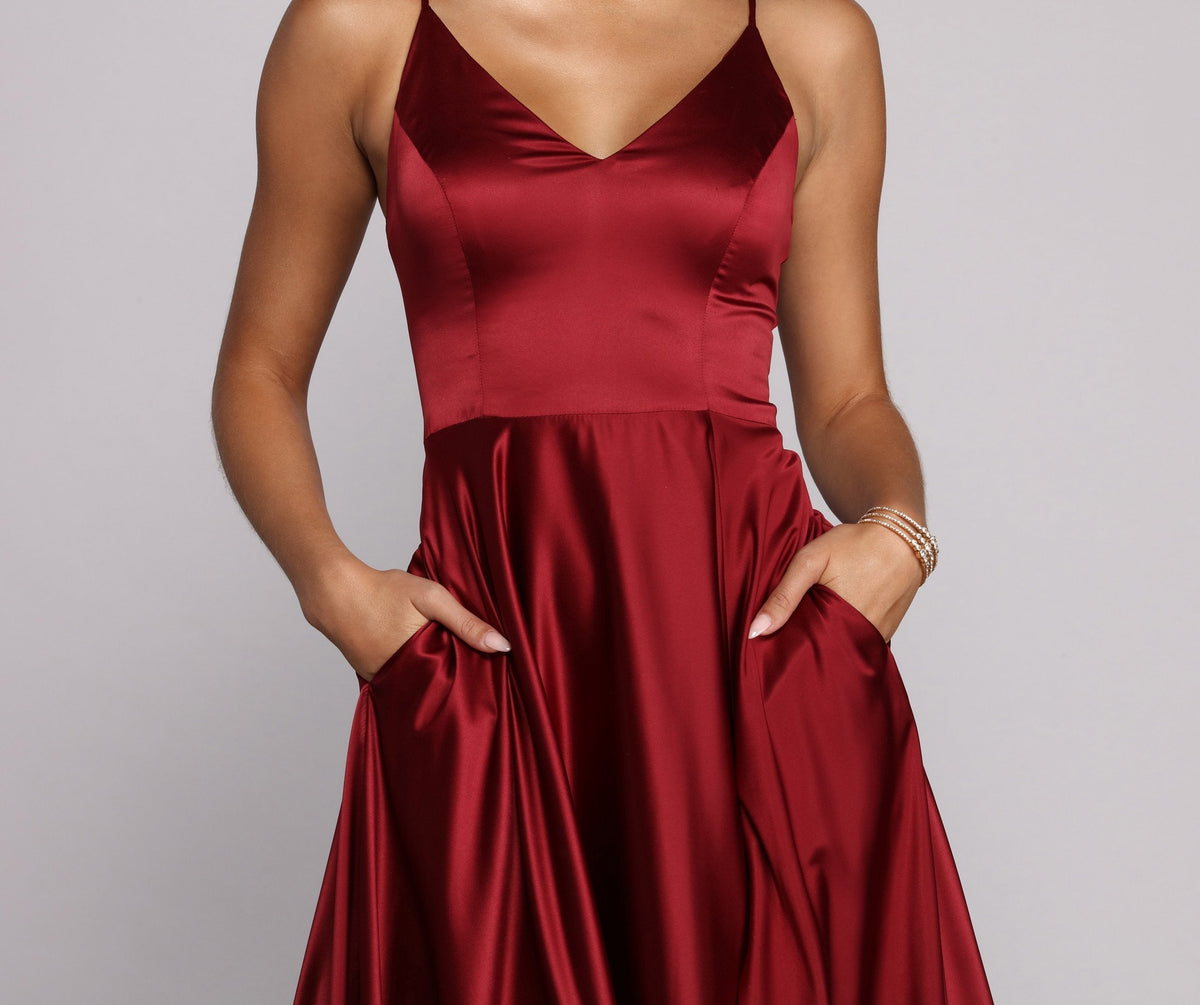 Satin High-Slit Maxi Dress