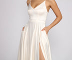 Satin High-Slit Maxi Dress
