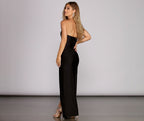 Mesh Strapless Wrap-Style Gown