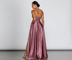 Satin High-Slit Maxi Dress