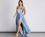 Satin High-Slit Maxi Dress