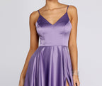 Satin High-Slit Maxi Dress