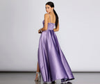 Satin High-Slit Maxi Dress