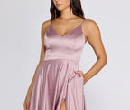 Satin High-Slit Maxi Dress