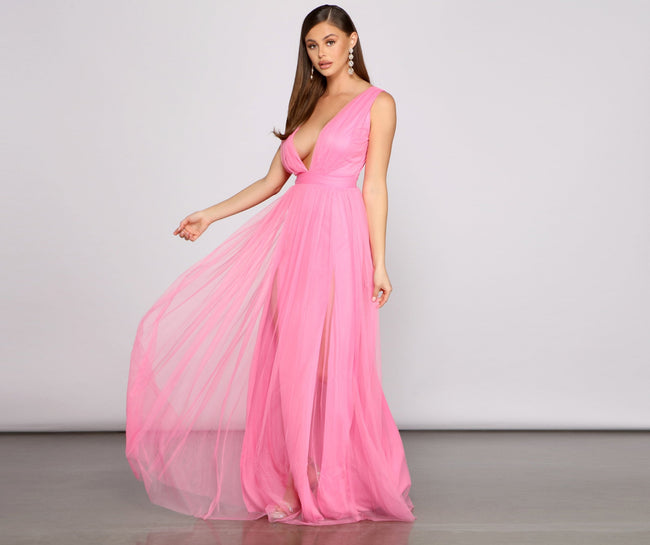 Bridget Double Slit Dress - Lady Occasions Main image