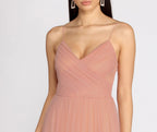 Tulle Knit Maxi Dress with A-Line Shape