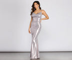 Metallic Cross-Detail Maxi Dress with Draped Details
