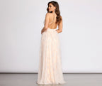 Glitter Cross-Detail Dress with A-Line Shape