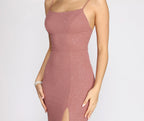 Crepe Mermaid Dress with Glitter Detail