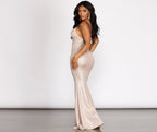 Cross-Detail Knit Plunging V-Neck Maxi Dress