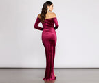 Velvet Dress with Off-Shoulder Neckline