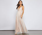 Tulle A-Line Dress with Glitter Detail
