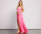 Satin High-Slit Maxi Dress