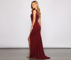 Metallic Knit Dress with One-Shoulder Cut