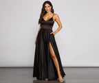 Satin High-Slit Maxi Dress