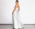 Satin High-Slit Maxi Dress