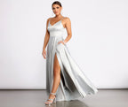 Satin High-Slit Maxi Dress