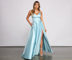 Satin High-Slit Maxi Dress