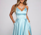 Satin High-Slit Maxi Dress
