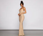 Cross-Detail Fitted Dress with Knit Texture