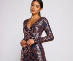 Sequined Long-Sleeve Dress