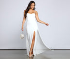 Crepe Chiffon Dress with High Slit