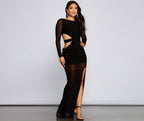 Cutout Mesh Dress with Sheer Detailing