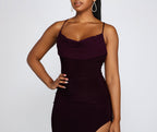 High-Slit Dress with Ruching