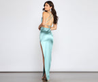 Satin High-Slit Dress