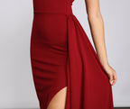 Crepe Dress with One-Shoulder Cut