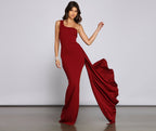 Crepe Dress with One-Shoulder Cut